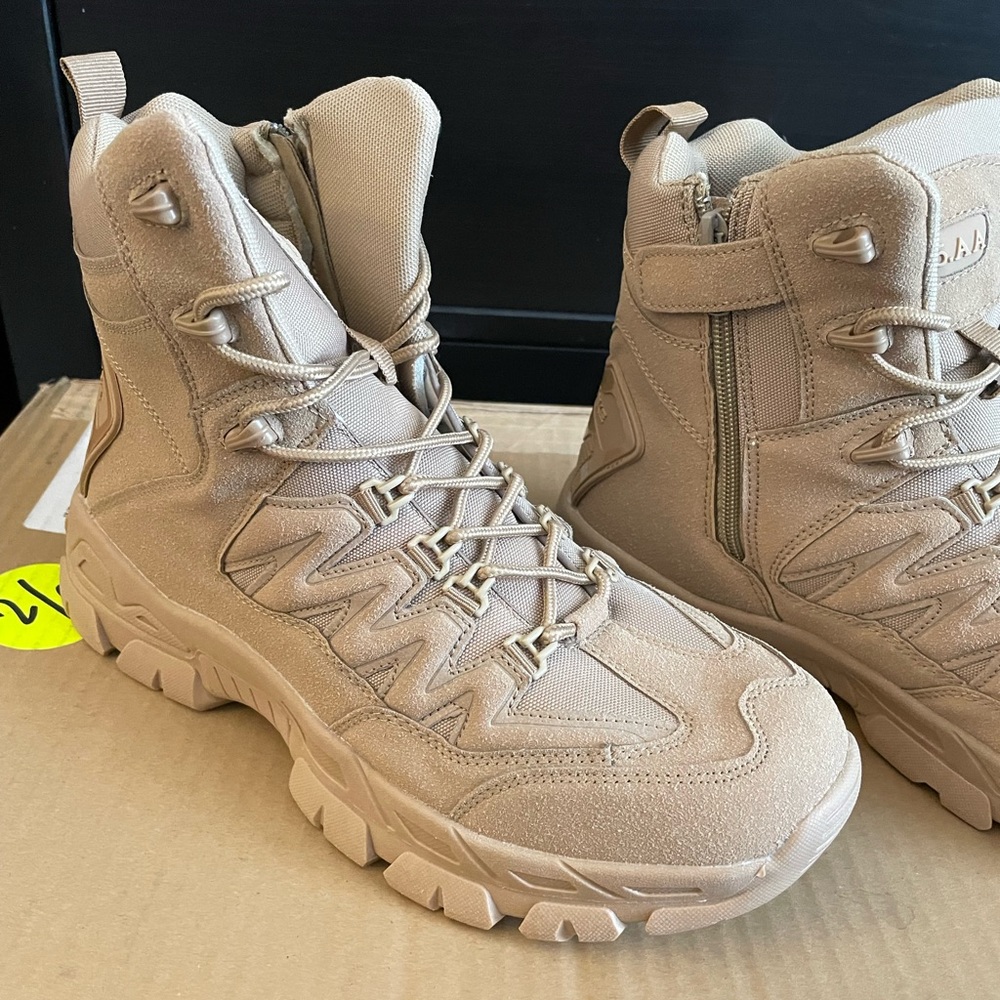 Men’s Desert 5.AA unzhuo make combat boots with zip